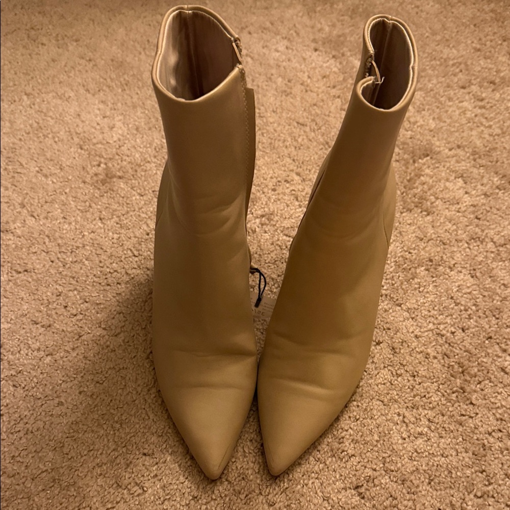Mango - Elegant Cream Ankle Boots